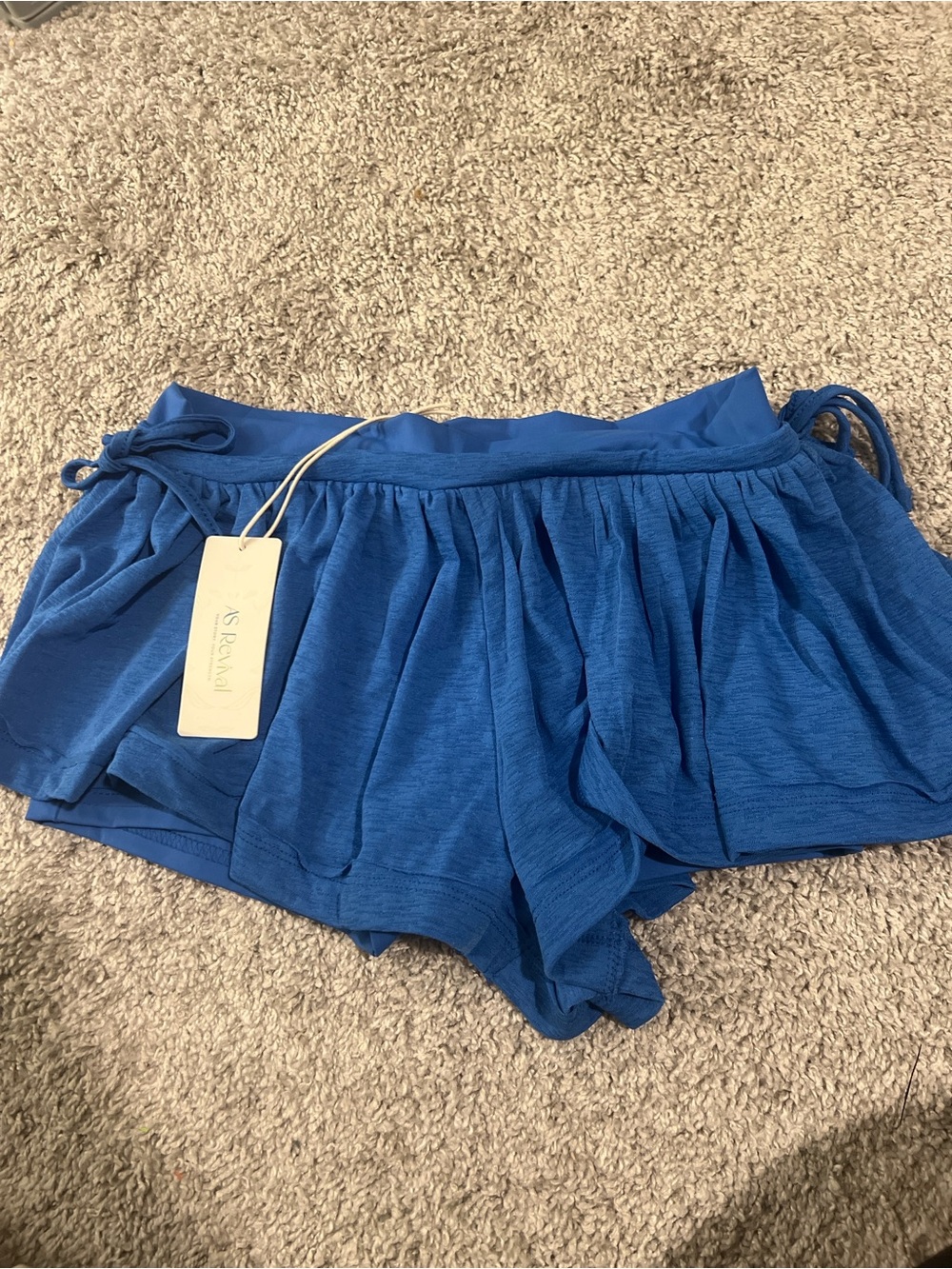 NWT AS Romi Blue Ruched Active Skort Shorts